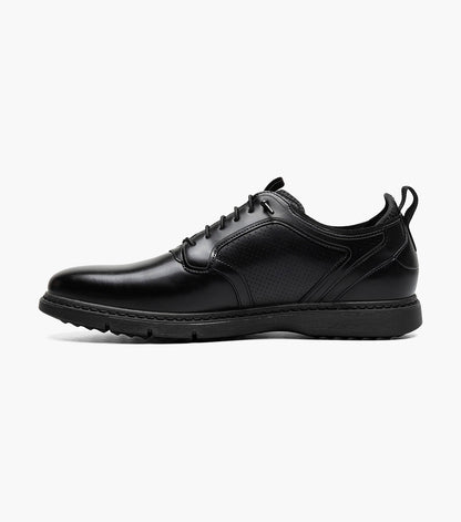 Stacy Adams Score Plain Toe Elastic Lace Up Men’s Casual Shoes - Black Smooth