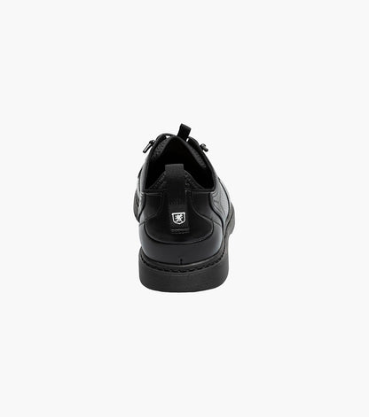 Stacy Adams Score Plain Toe Elastic Lace Up Men’s Casual Shoes - Black Smooth