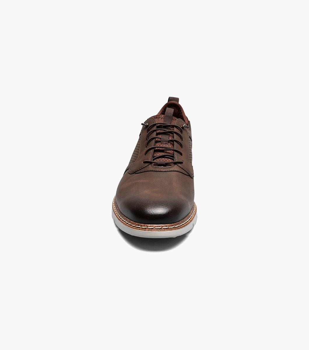 Stacy Adams Score Plain Toe Elastic Lace Up Men’s Casual Shoes - Brown CH