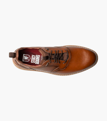 Stacy Adams Score Plain Toe Elastic Lace Up Men’s Casual Shoes - Cognac