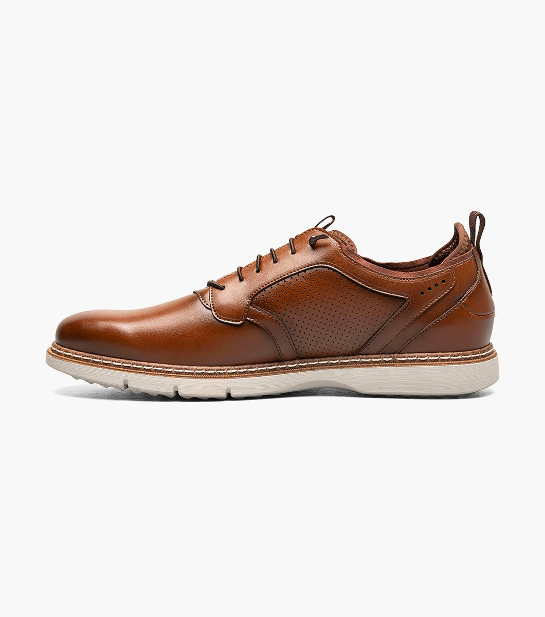 Stacy Adams Score Plain Toe Elastic Lace Up Men’s Casual Shoes - Cognac