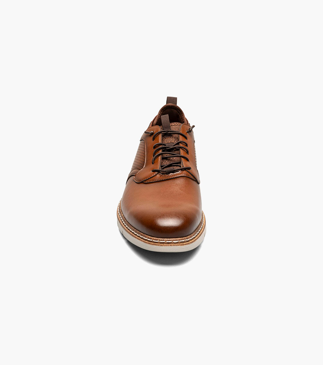 Stacy Adams Score Plain Toe Elastic Lace Up Men’s Casual Shoes - Cognac