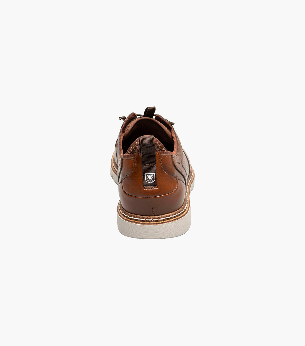 Stacy Adams Score Plain Toe Elastic Lace Up Men’s Casual Shoes - Cognac