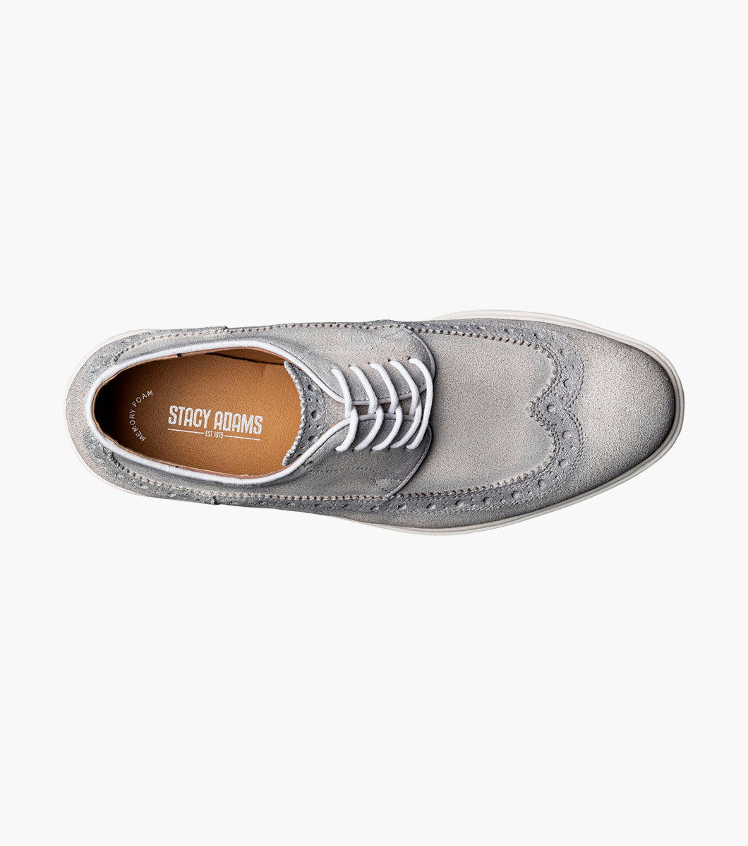 Stacy Adams Trudell Wingtip Lace Up Men’s Casual Shoes - Light Gray