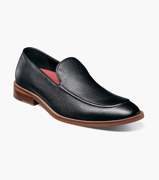 Stacy Adams Prentice Moc Toe Slip On Men’s Dress Shoes - Black Tumbled
