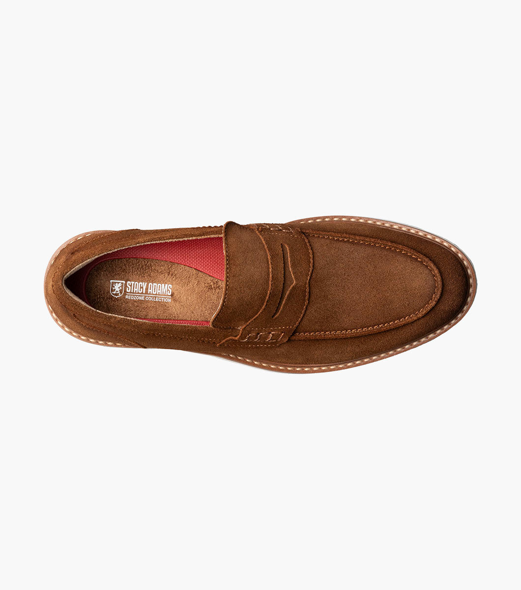 Stacy Adams Hopkins Moc Toe Penny Slip On Stacy Adams Last Pairs - Brown Suede