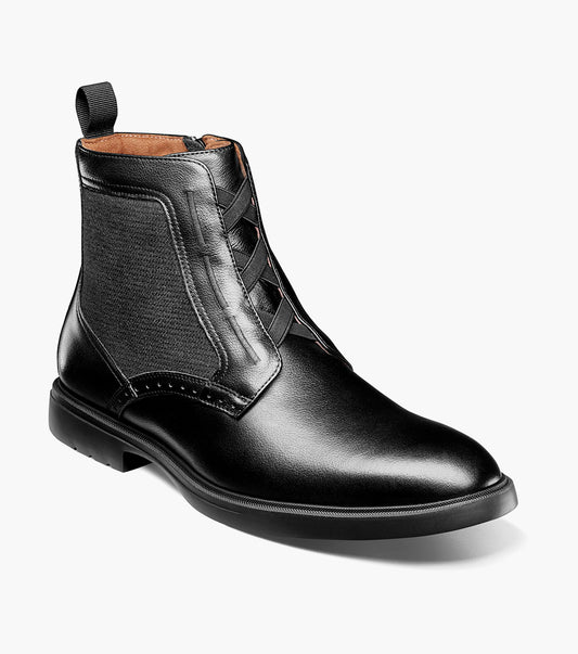 Stacy Adams Thompson Plain Toe Elastic Lace Boot Clearance Men’s Shoes - Black