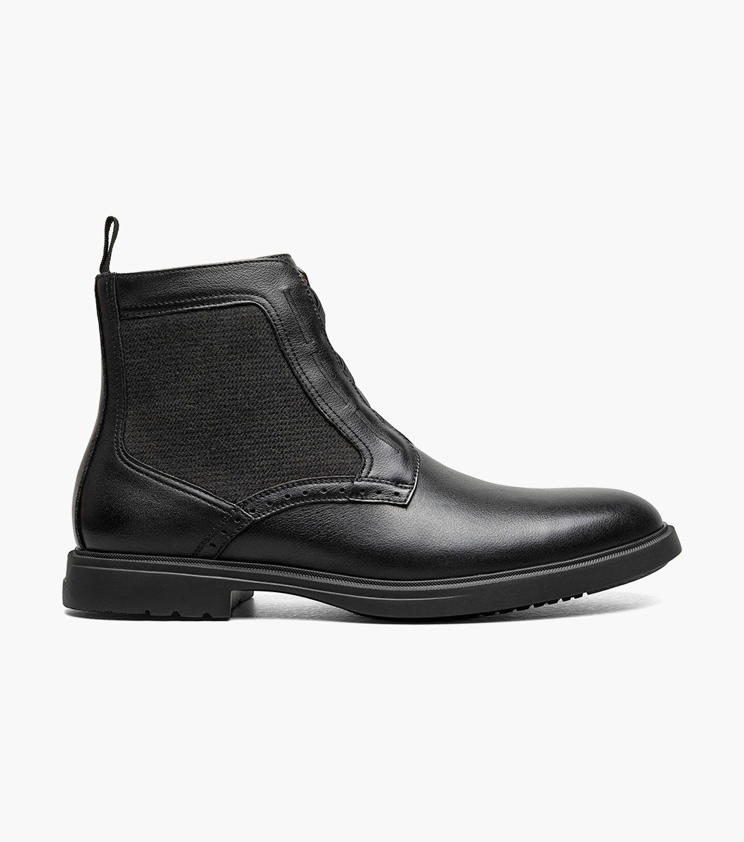 Stacy Adams Thompson Plain Toe Elastic Lace Boot Clearance Men’s Shoes - Black