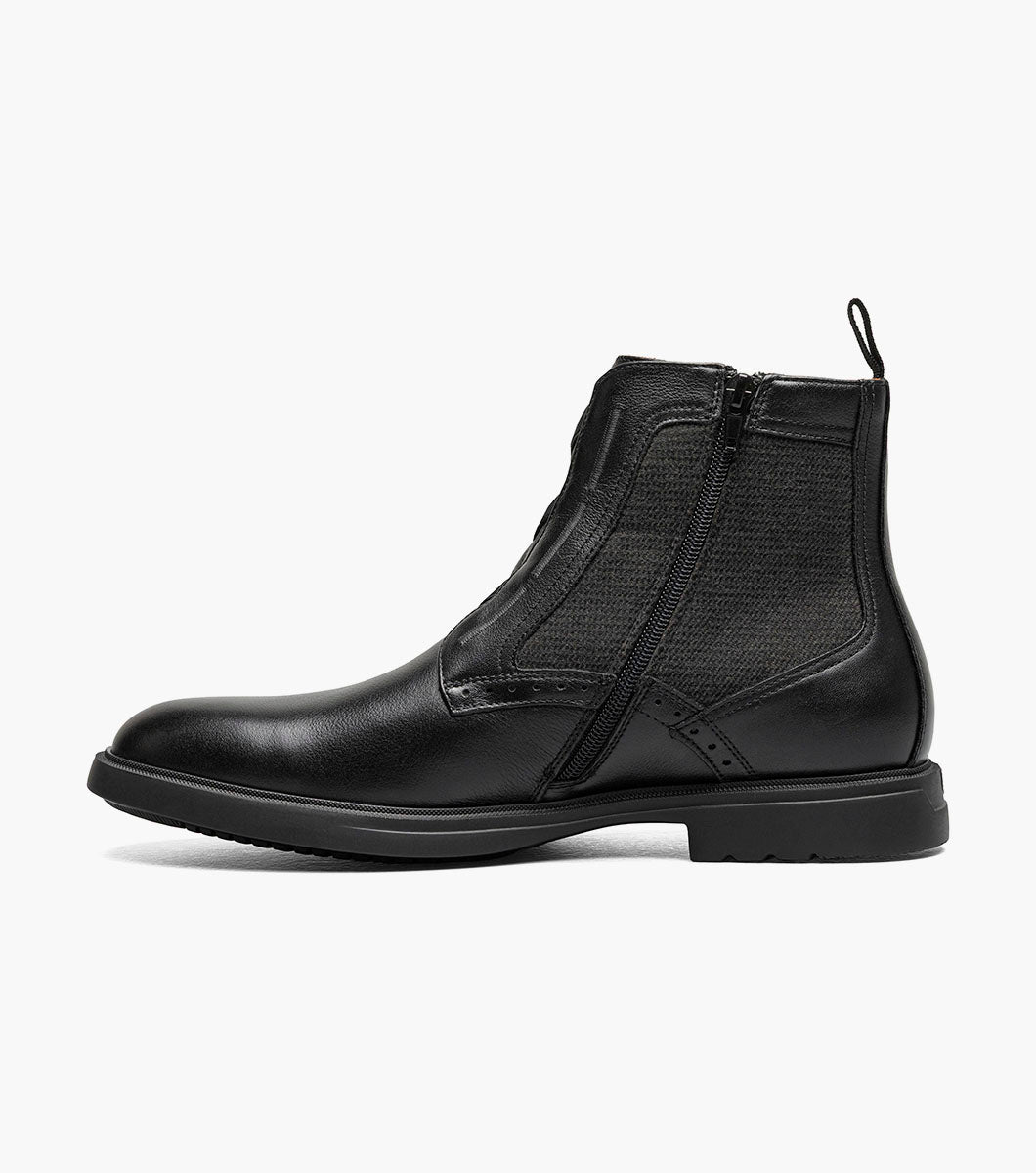 Stacy Adams Thompson Plain Toe Elastic Lace Boot Clearance Men’s Shoes - Black