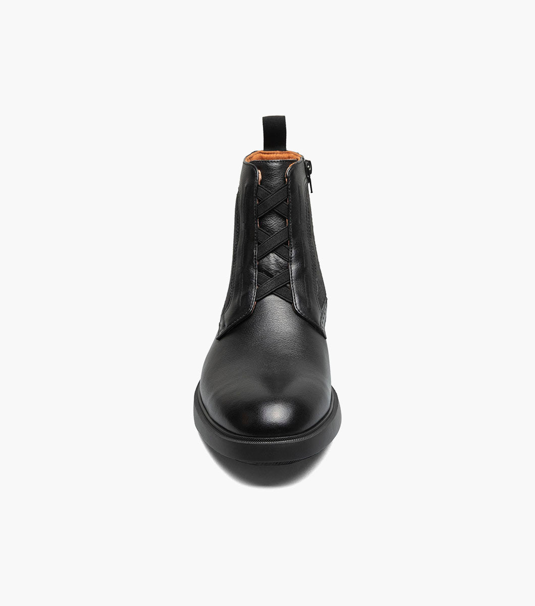 Stacy Adams Thompson Plain Toe Elastic Lace Boot Clearance Men’s Shoes - Black