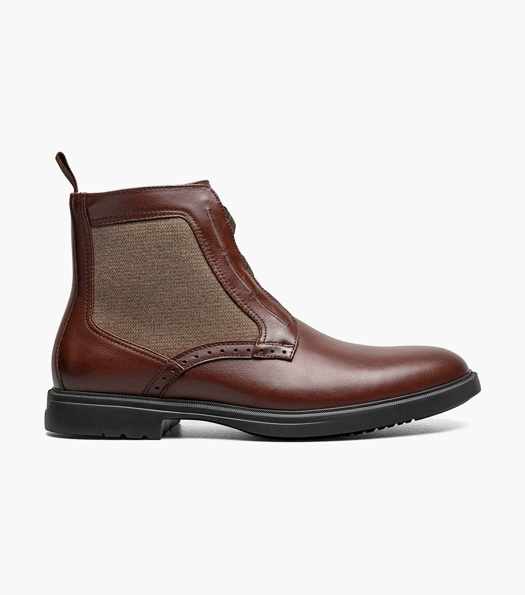 Stacy Adams Thompson Plain Toe Elastic Lace Boot Clearance Men’s Shoes - Brown