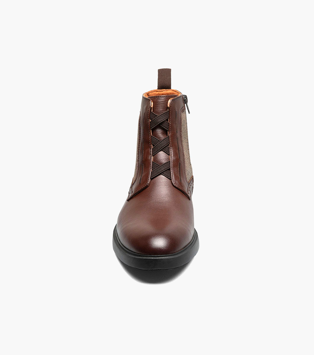 Stacy Adams Thompson Plain Toe Elastic Lace Boot Clearance Men’s Shoes - Brown