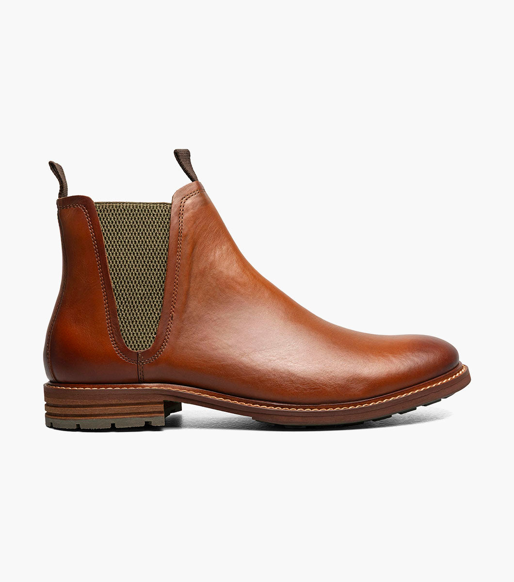 Stacy Adams Isaacson Plain Toe Chelsea Boot Clearance Men’s Shoes - Cognac