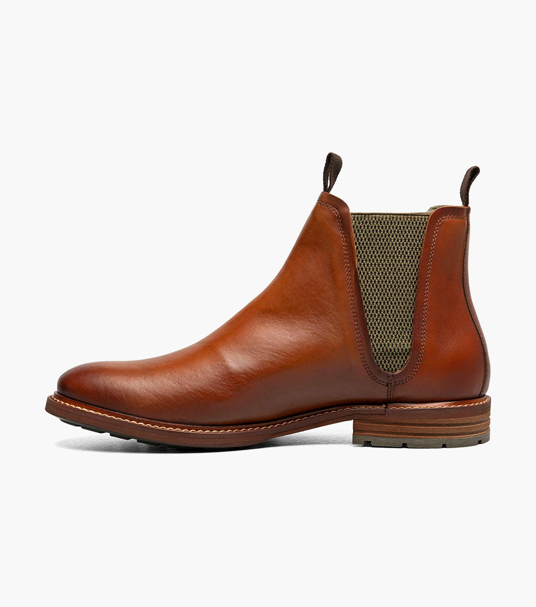 Stacy Adams Isaacson Plain Toe Chelsea Boot Clearance Men’s Shoes - Cognac