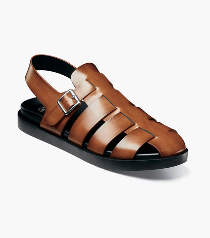 Stacy Adams Montego Slingback Buckle Sandal Men’s Casual Shoes - Cognac