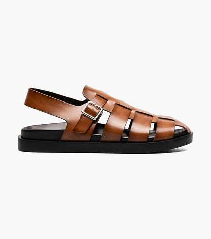 Stacy Adams Montego Slingback Buckle Sandal Men’s Casual Shoes - Cognac