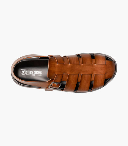 Stacy Adams Montego Slingback Buckle Sandal Men’s Casual Shoes - Cognac
