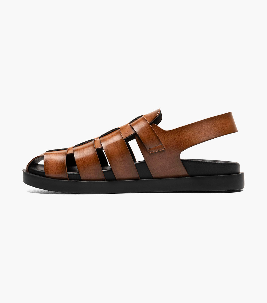 Stacy Adams Montego Slingback Buckle Sandal Men’s Casual Shoes - Cognac