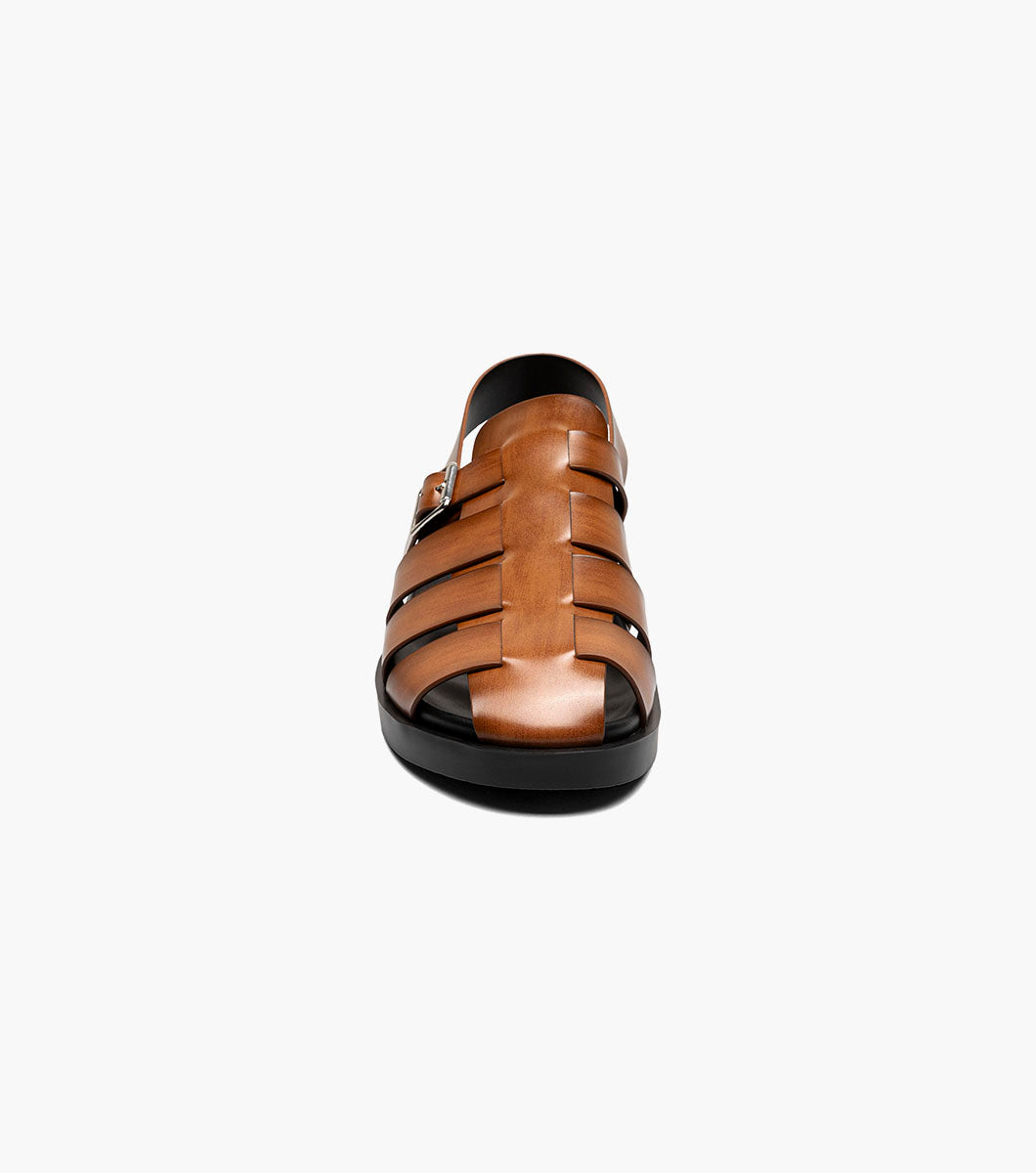 Stacy Adams Montego Slingback Buckle Sandal Men’s Casual Shoes - Cognac
