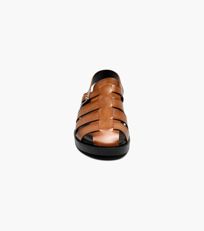 Stacy Adams Montego Slingback Buckle Sandal Men’s Casual Shoes - Cognac