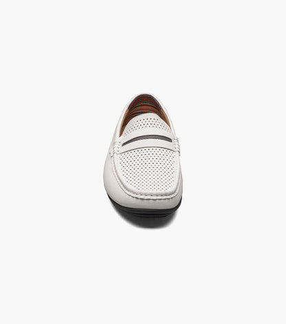 Stacy Adams Corby Moc Toe Saddle Slip On Men’s Casual Shoes - White