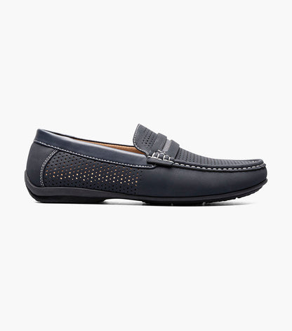 Stacy Adams Corby Moc Toe Saddle Slip On Men’s Casual Shoes - Navy