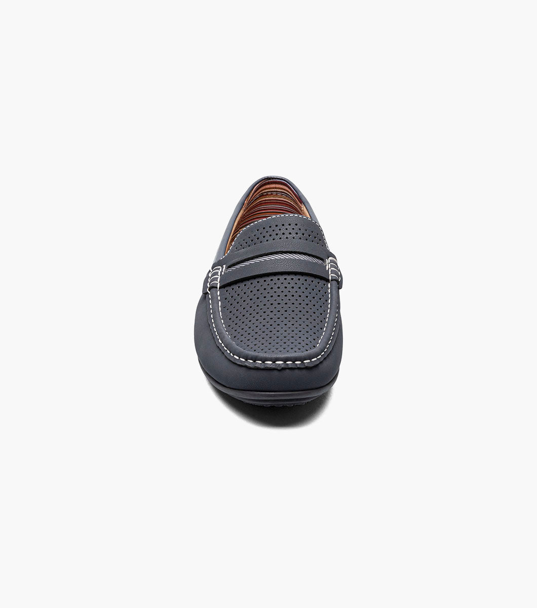 Stacy Adams Corby Moc Toe Saddle Slip On Men’s Casual Shoes - Navy