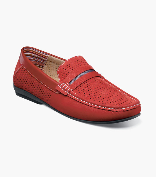 Stacy Adams Corby Moc Toe Saddle Slip On Men’s Casual Shoes - Red
