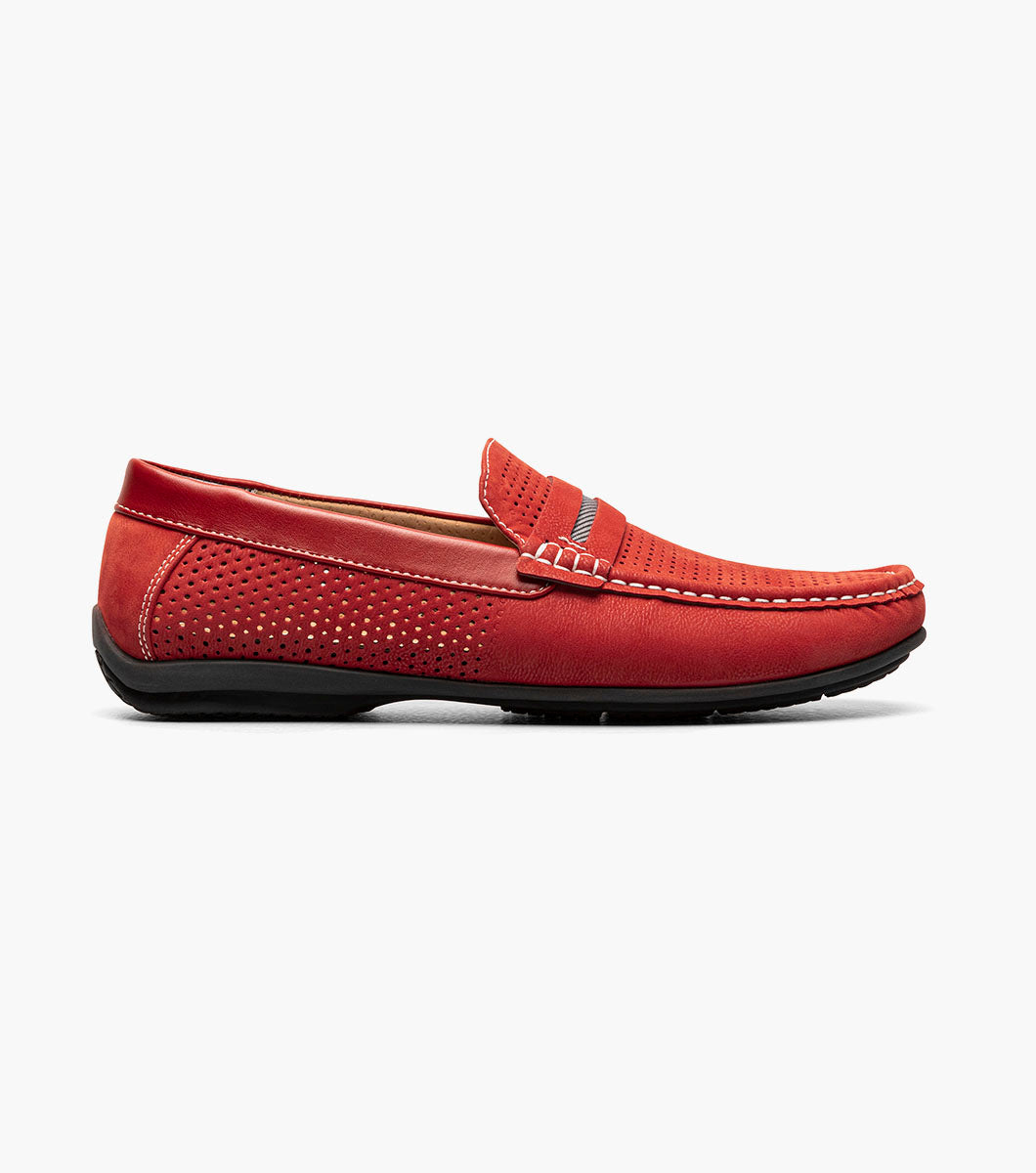 Stacy Adams Corby Moc Toe Saddle Slip On Men’s Casual Shoes - Red