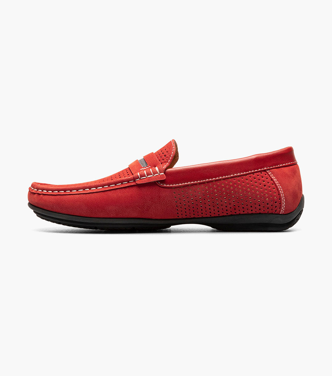 Stacy Adams Corby Moc Toe Saddle Slip On Men’s Casual Shoes - Red