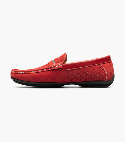 Stacy Adams Corby Moc Toe Saddle Slip On Men’s Casual Shoes - Red