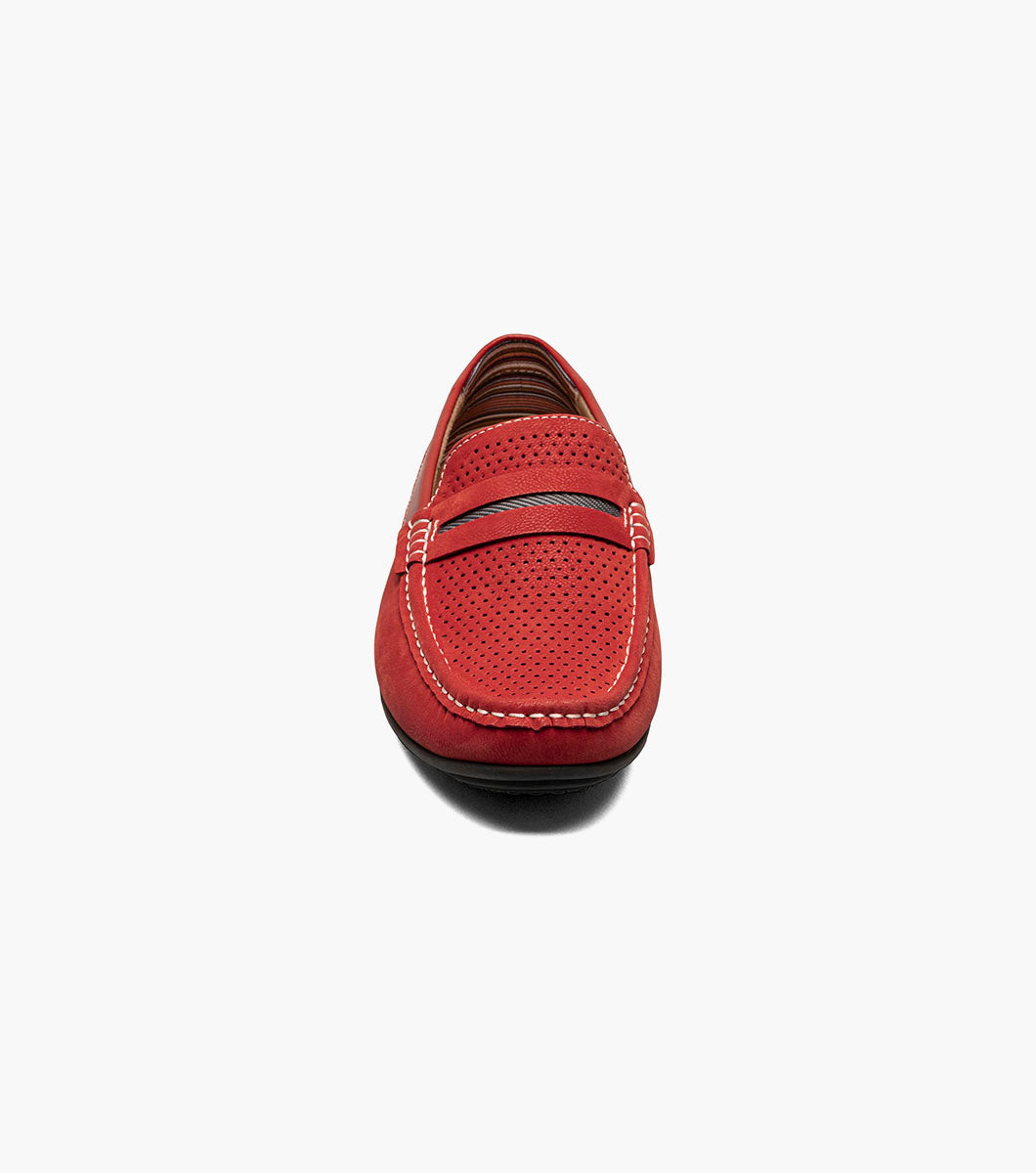 Stacy Adams Corby Moc Toe Saddle Slip On Men’s Casual Shoes - Red