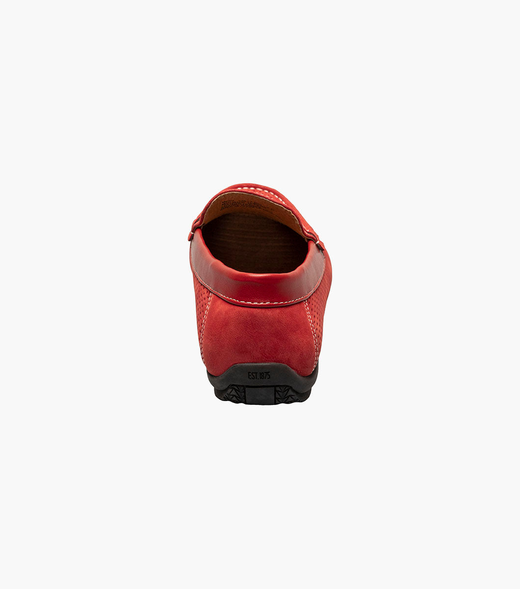 Stacy Adams Corby Moc Toe Saddle Slip On Men’s Casual Shoes - Red