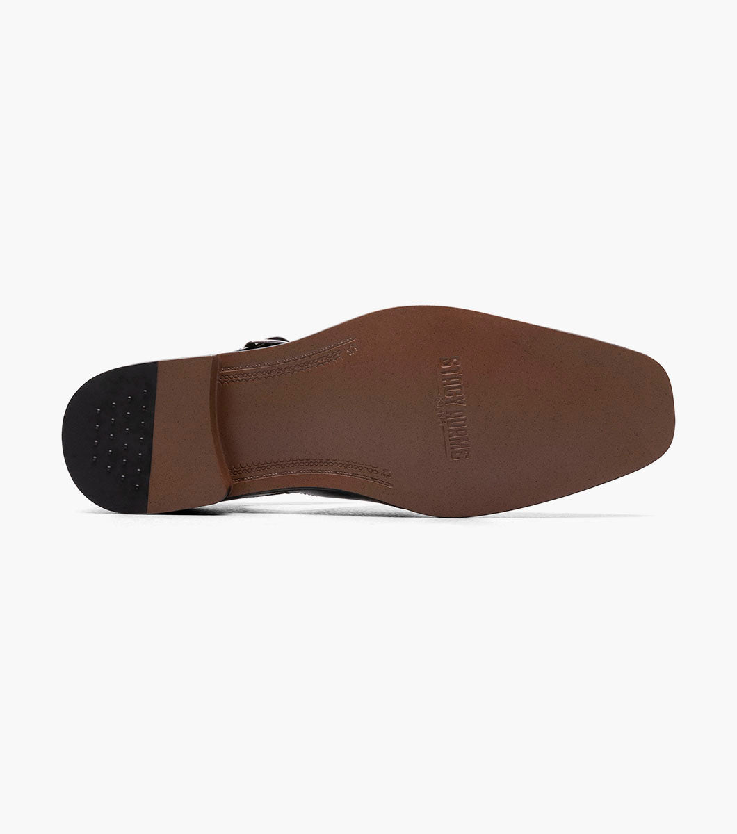 Stacy Adams Calderon Closed Toe City Sandal Clearance Men’s Shoes - Black w/White