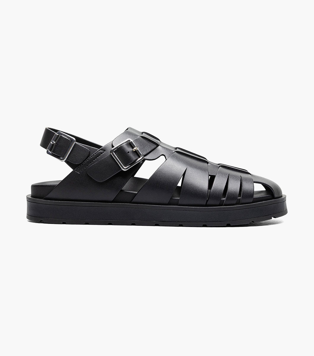 Stacy Adams Largo Slingback Buckle Sandal Men’s Casual Shoes - Black