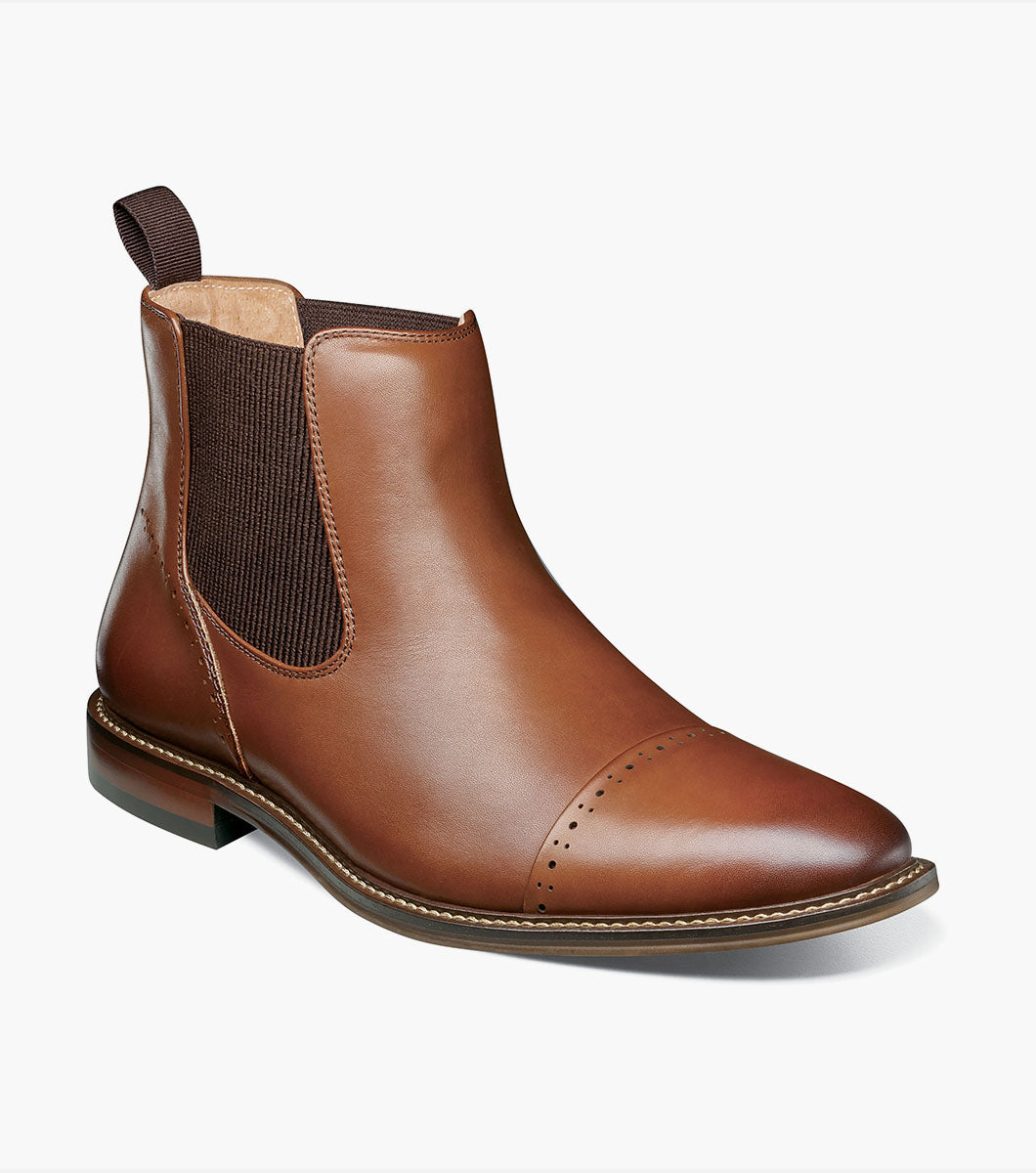 Stacy Adams Maury Cap Toe Chelsea Boot Men’s Dress Shoes - Chocolate