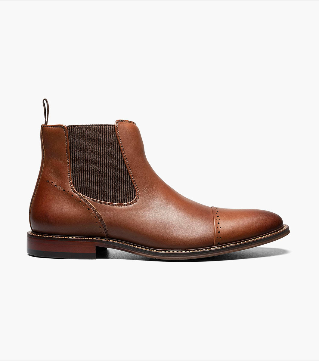 Stacy Adams Maury Cap Toe Chelsea Boot Men’s Dress Shoes - Chocolate