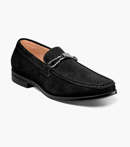 Stacy Adams Neville Moc Toe Bit Slip On Men’s Casual Shoes - Black Suede