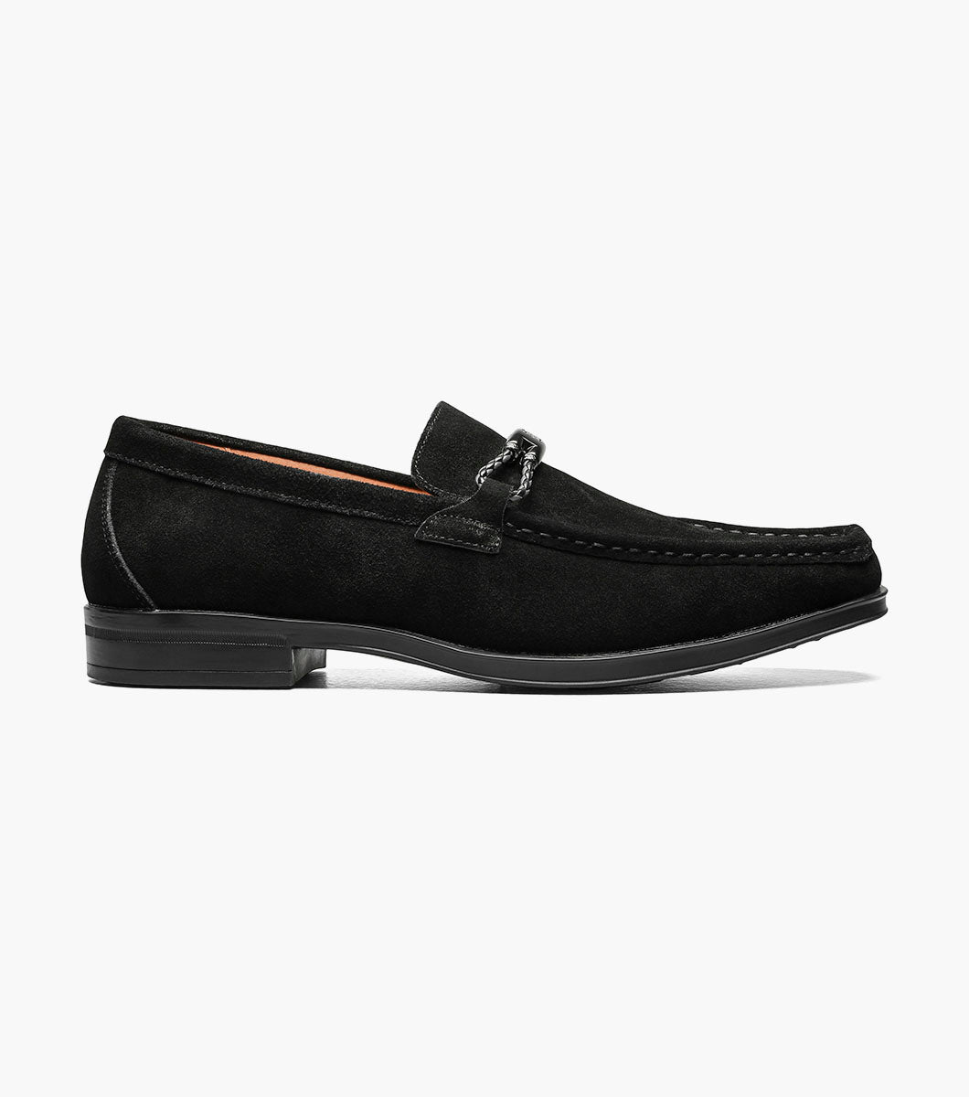 Stacy Adams Neville Moc Toe Bit Slip On Men’s Casual Shoes - Black Suede
