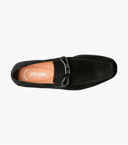 Stacy Adams Neville Moc Toe Bit Slip On Men’s Casual Shoes - Black Suede