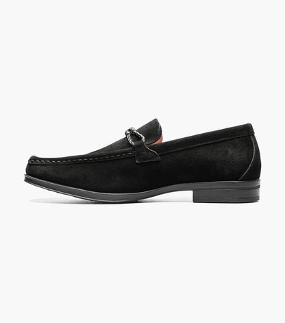 Stacy Adams Neville Moc Toe Bit Slip On Men’s Casual Shoes - Black Suede