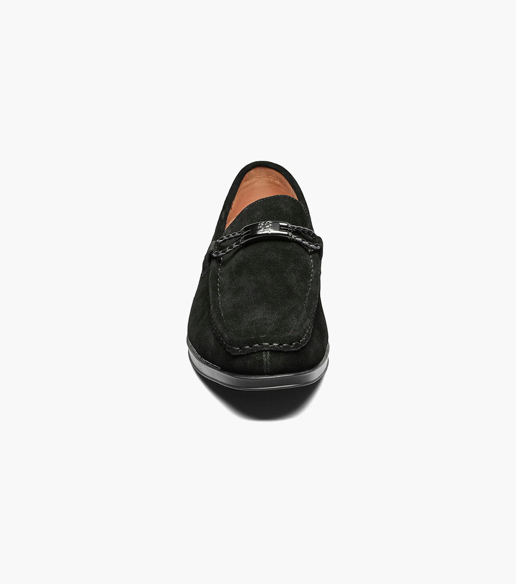 Stacy Adams Neville Moc Toe Bit Slip On Men’s Casual Shoes - Black Suede