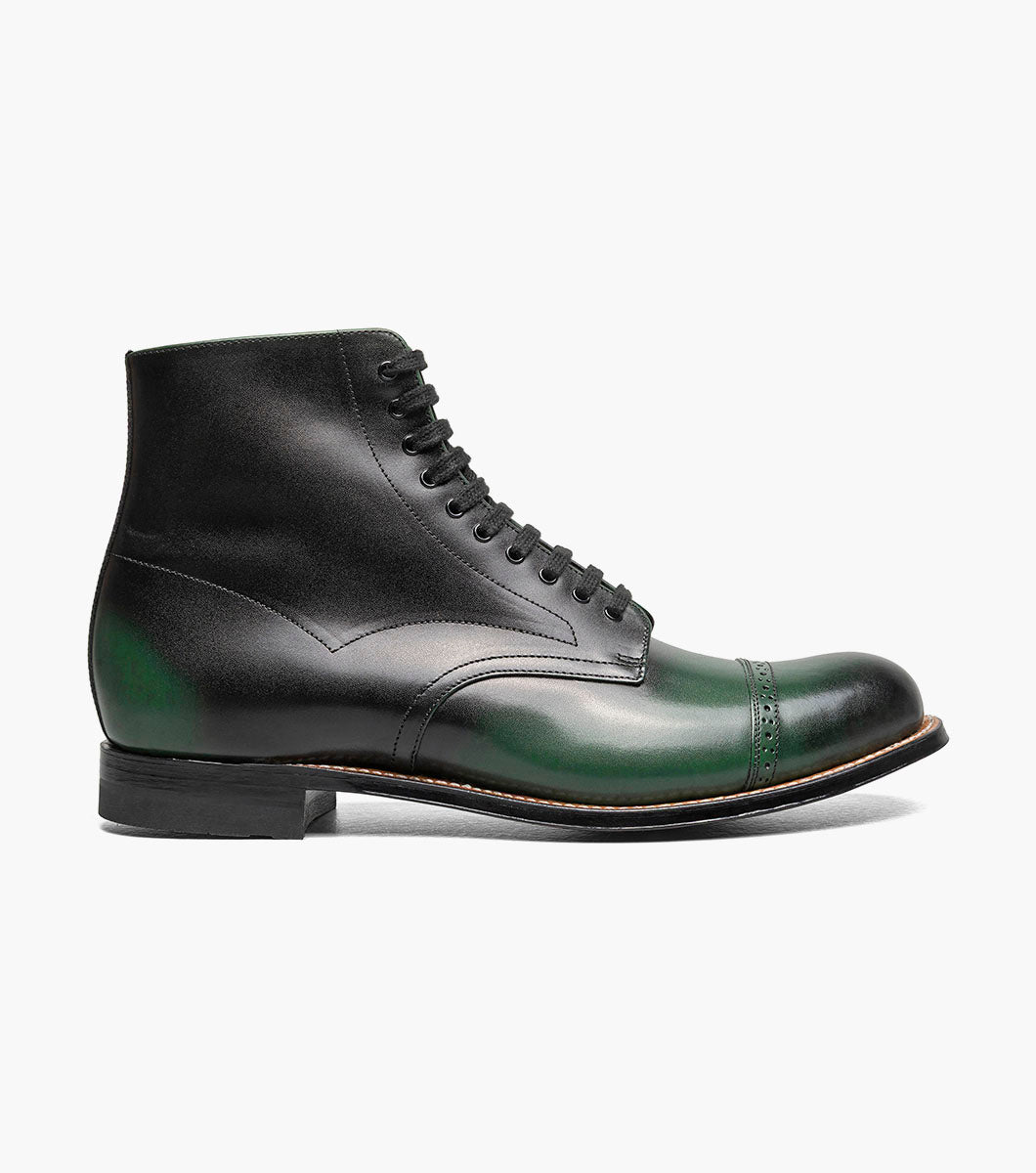 Stacy Adams Madison Cap Toe Lace Up Boot Men’s Dress Shoes - Green