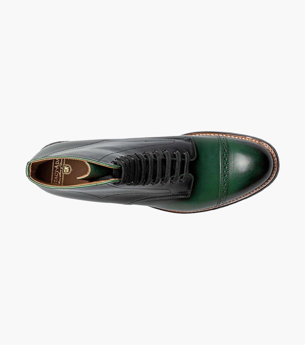 Stacy Adams Madison Cap Toe Lace Up Boot Men’s Dress Shoes - Green