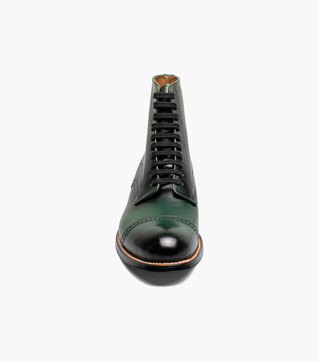 Stacy Adams Madison Cap Toe Lace Up Boot Men’s Dress Shoes - Green