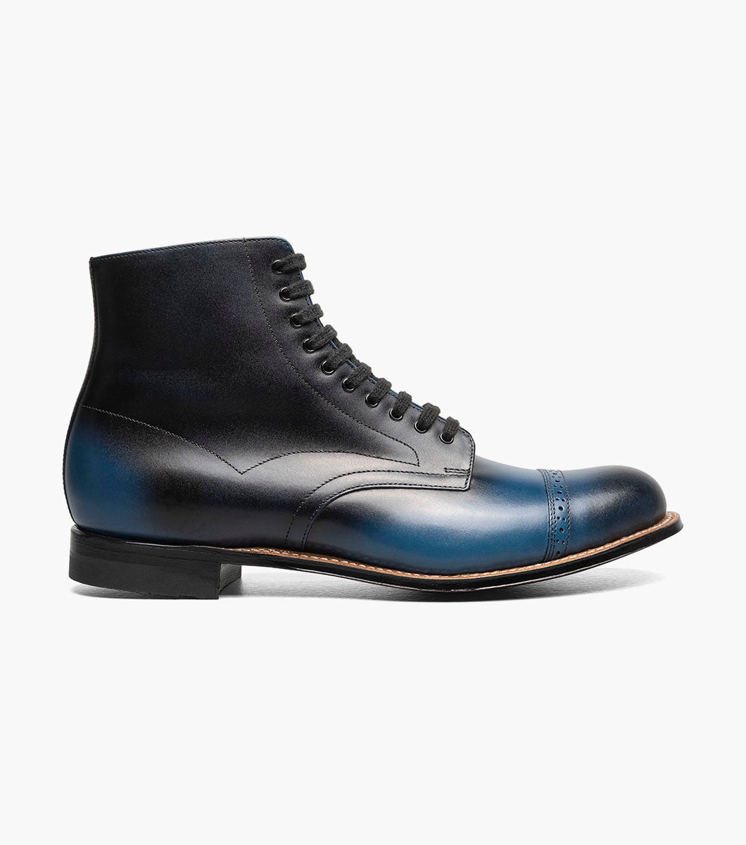 Stacy Adams Madison Cap Toe Lace Up Boot Men’s Dress Shoes - Blue