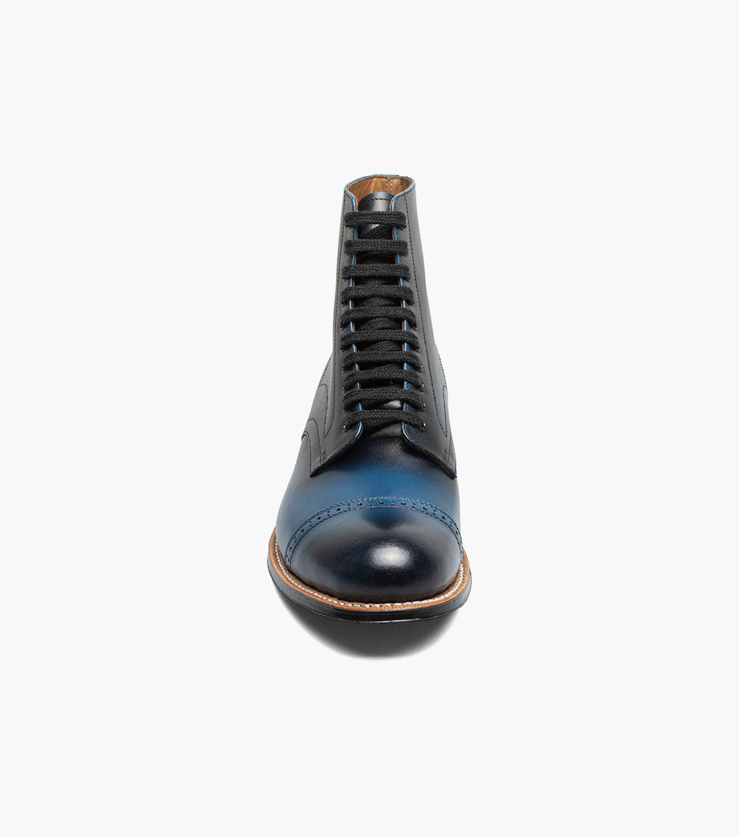 Stacy Adams Madison Cap Toe Lace Up Boot Men’s Dress Shoes - Blue