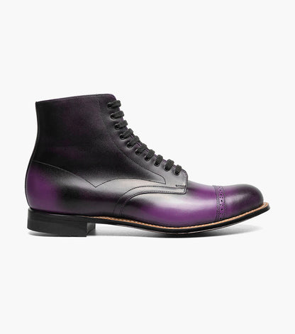 Stacy Adams Madison Cap Toe Lace Up Boot Men’s Dress Shoes - Purple