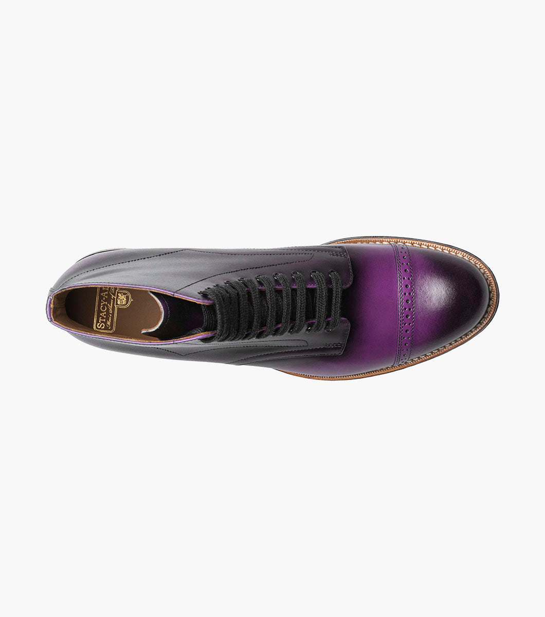Stacy Adams Madison Cap Toe Lace Up Boot Men’s Dress Shoes - Purple