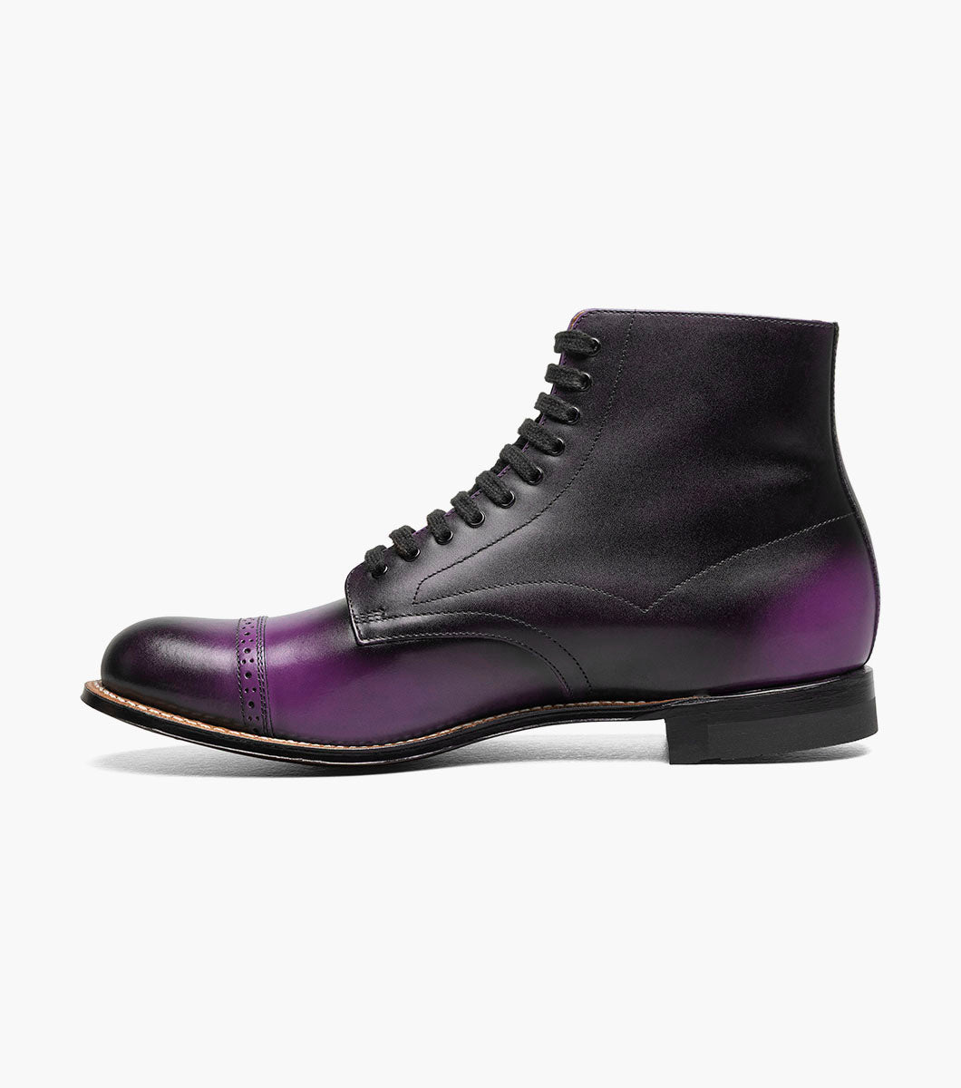 Stacy Adams Madison Cap Toe Lace Up Boot Men’s Dress Shoes - Purple